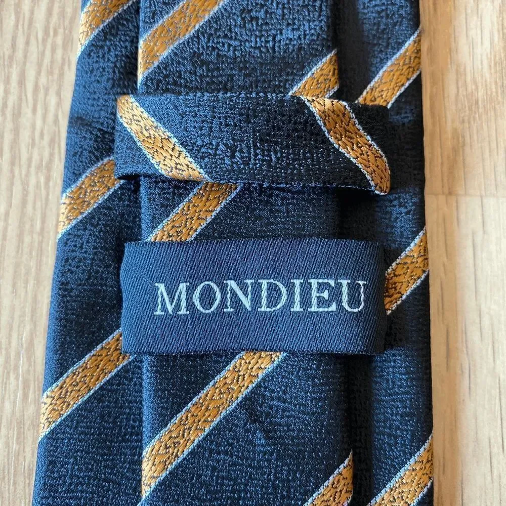 Mondieu Black and Gold Stripe Necktie